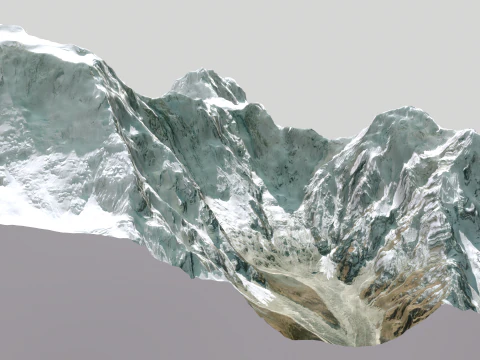 Mountain landscape Thulagi Chuli Himalayas Nepal 3D Model