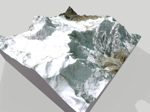 Mountain landscape Thulagi Chuli Himalayas Nepal 3D Model