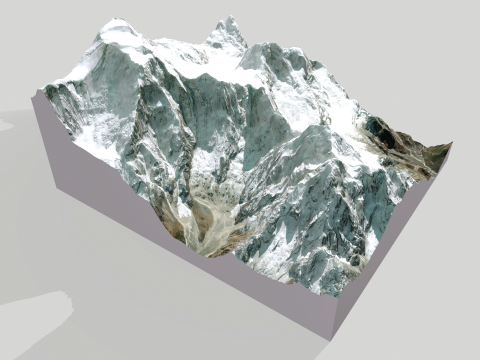 Mountain landscape Thulagi Chuli Himalayas Nepal 3D Модель