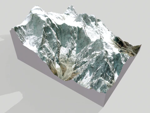 Mountain landscape Thulagi Chuli Himalayas Nepal 3D Model