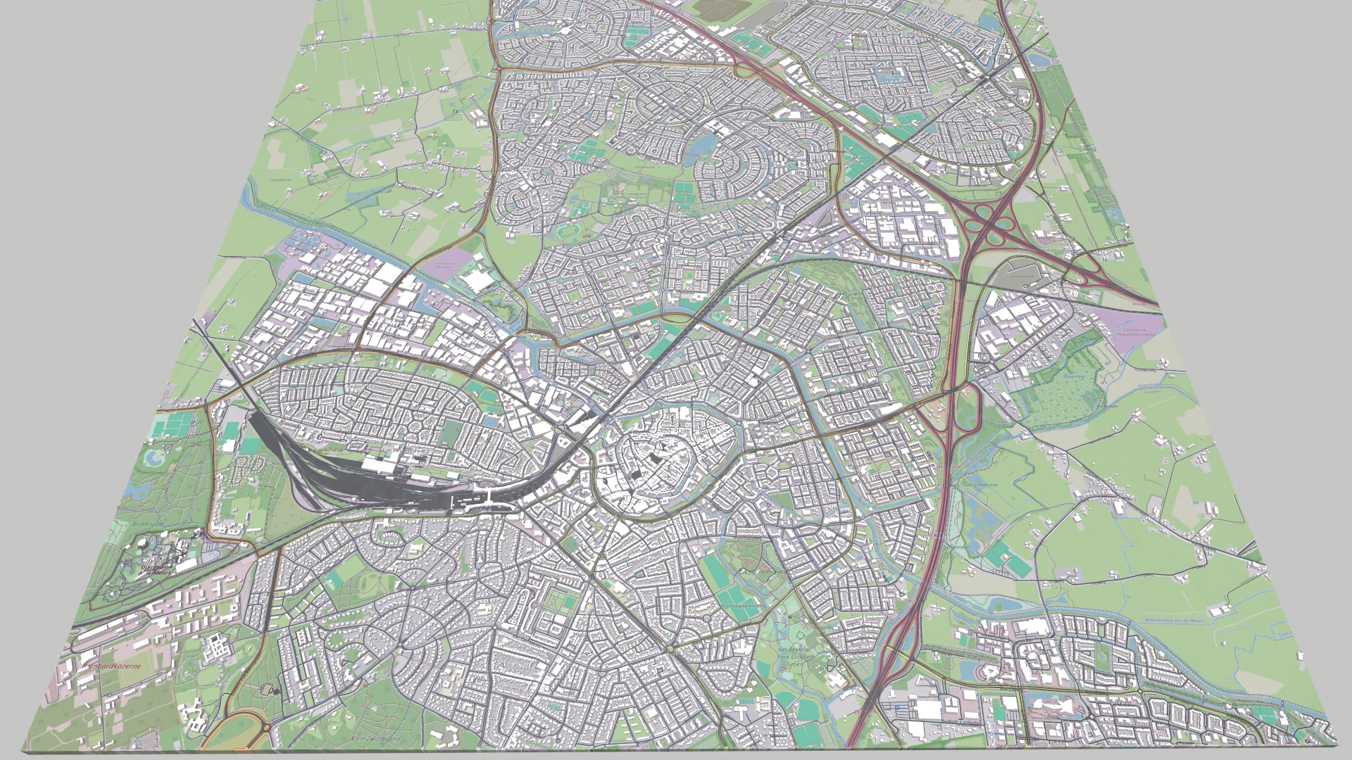 Cityscape Amersfoort Netherlands 3D Model .c4d .max .obj .3ds .fbx .stl .blend 