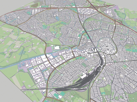 Cityscape Amersfoort Netherlands 3D Модель