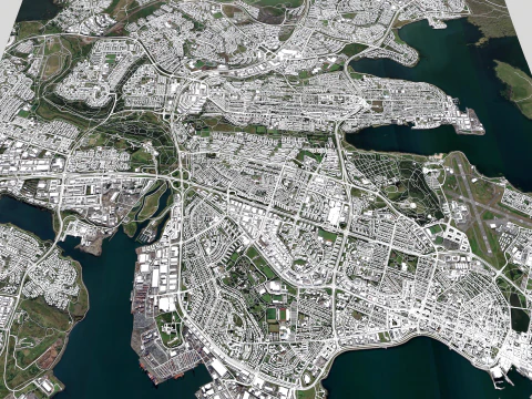 Cityscape Reykjavik Iceland 3D Model