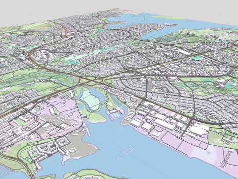 Cityscape Reykjavik Iceland 3D Model