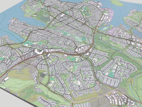 Cityscape Reykjavik Iceland 3D Model