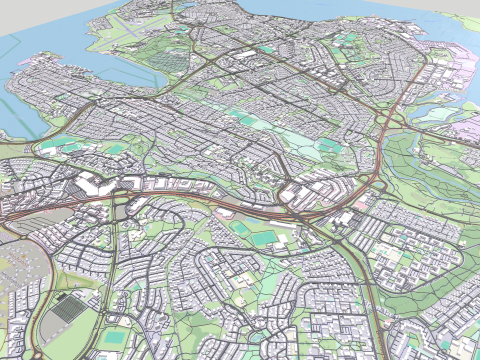 Cityscape Reykjavik Iceland 3D Model