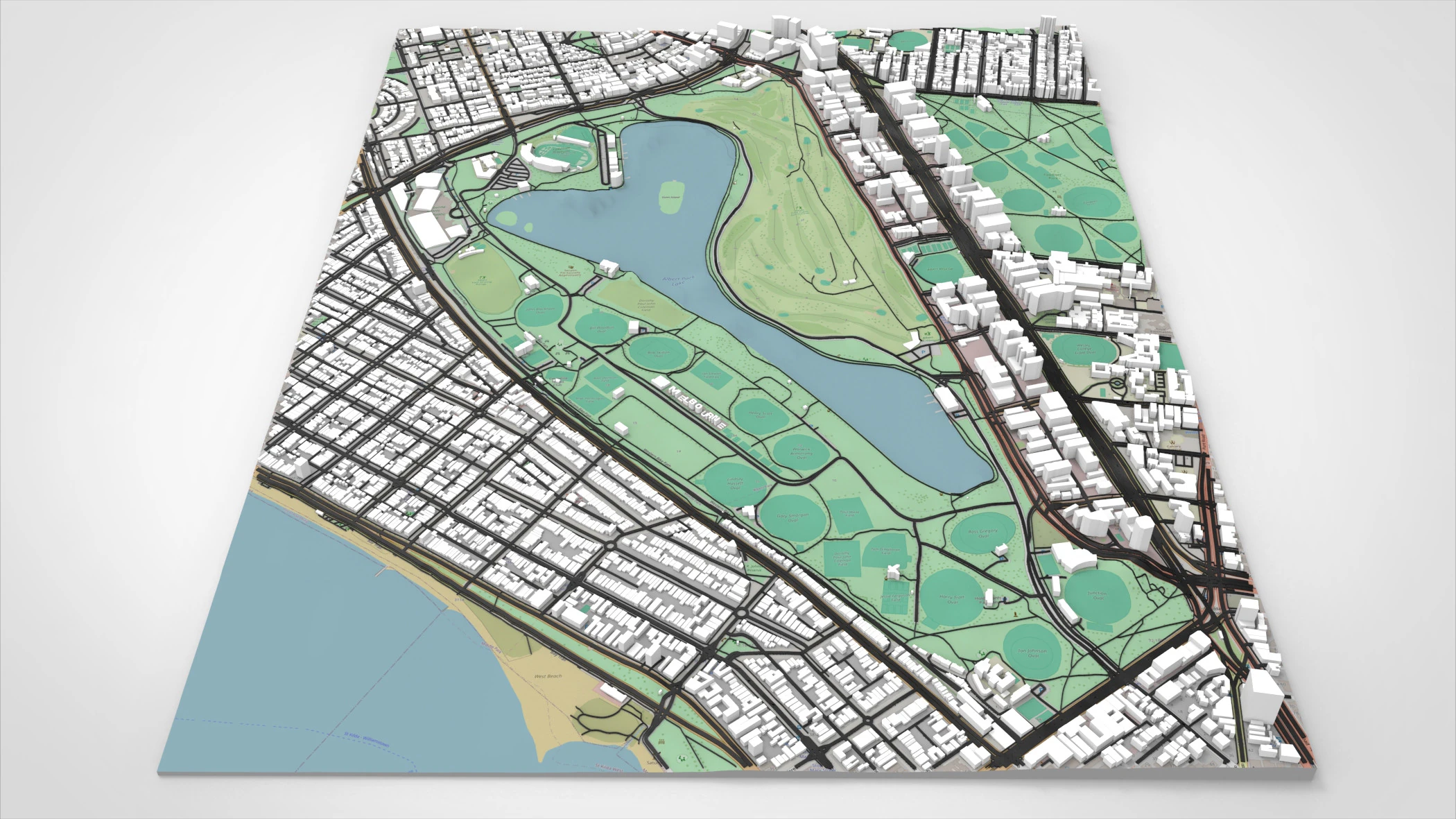 The Albert Park Circuit Melbourne Australia 3D Model .c4d .max .obj .3ds .fbx .stl .blend 