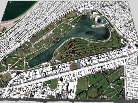 The Albert Park Circuit Melbourne Australia 3D Model