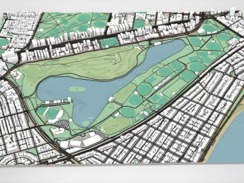 The Albert Park Circuit Melbourne Australia 3D Model