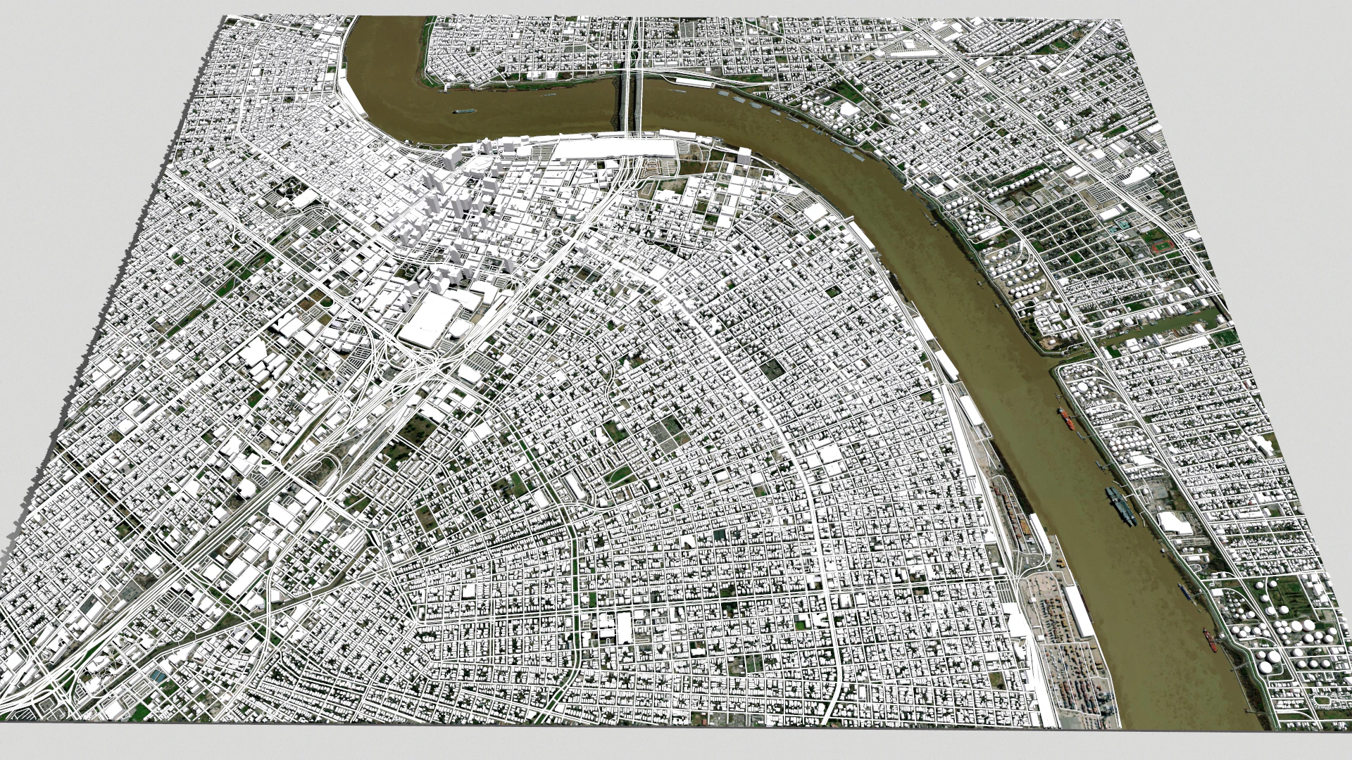 Cityscape New Orleans Louisiana United States 3D Model .c4d .max .obj .3ds .fbx .stl .blend 