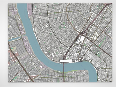 Cityscape New Orleans Louisiana United States 3D Модель
