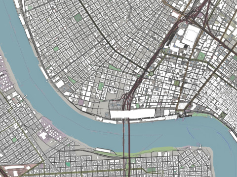 Cityscape New Orleans Louisiana United States 3D Модель