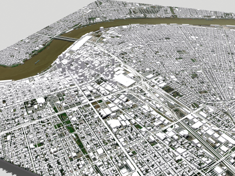 Cityscape New Orleans Louisiana United States 3D Модель