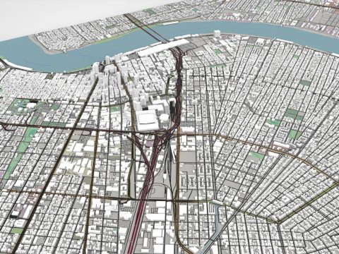 Cityscape New Orleans Louisiana United States 3D Model
