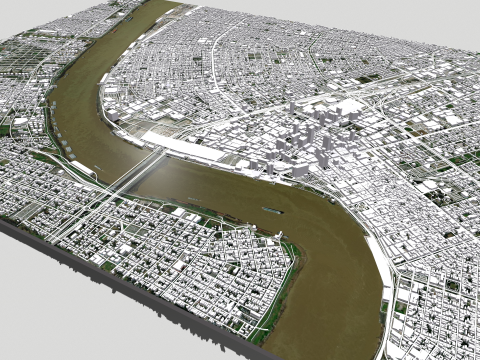 Cityscape New Orleans Louisiana United States 3D Модель