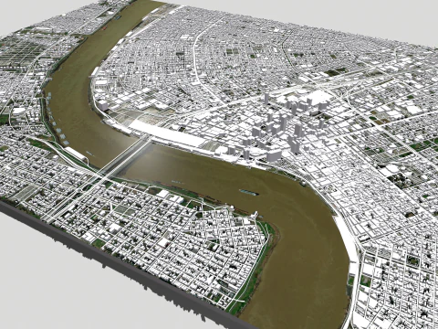 Cityscape New Orleans Louisiana United States 3D Model