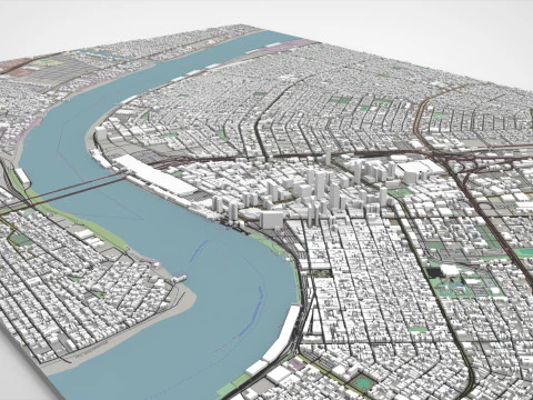 Cityscape New Orleans Louisiana United States 3D Model