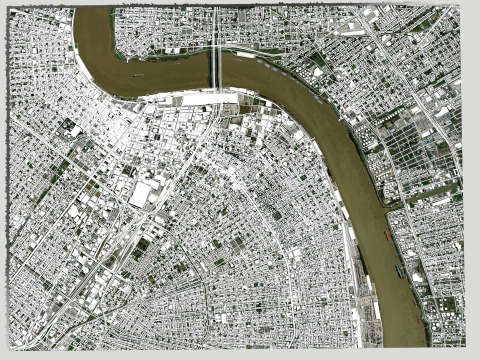 Cityscape New Orleans Louisiana United States 3D Модель