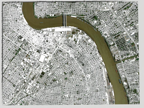 Cityscape New Orleans Louisiana United States 3D Model