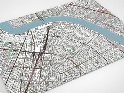 Cityscape New Orleans Louisiana United States 3D Модель