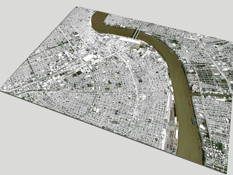 Cityscape New Orleans Louisiana United States 3D Модель