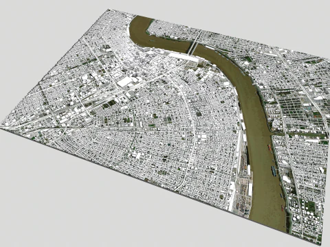 Cityscape New Orleans Louisiana United States 3D Model