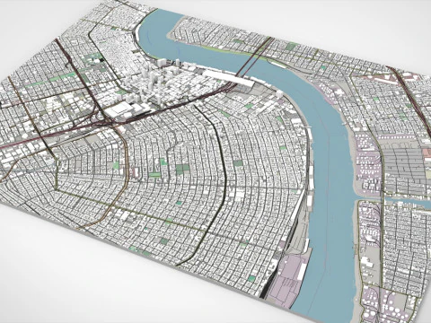 Cityscape New Orleans Louisiana United States 3D Model