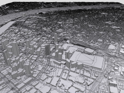 Cityscape New Orleans Louisiana United States 3D Модель