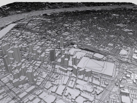 Cityscape New Orleans Louisiana United States 3D Model