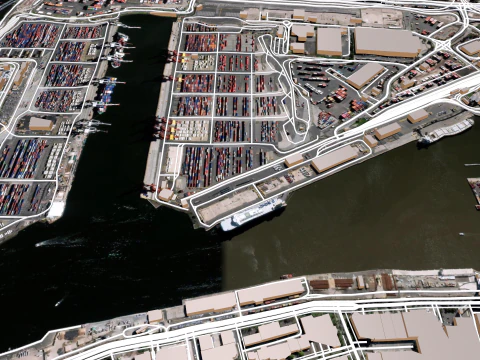 The Port of Melbourne Australia 3D Model
