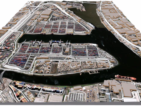 The Port of Melbourne Australia 3D Model