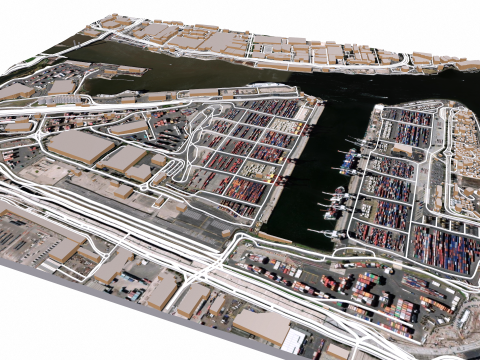 The Port of Melbourne Australia 3D Model