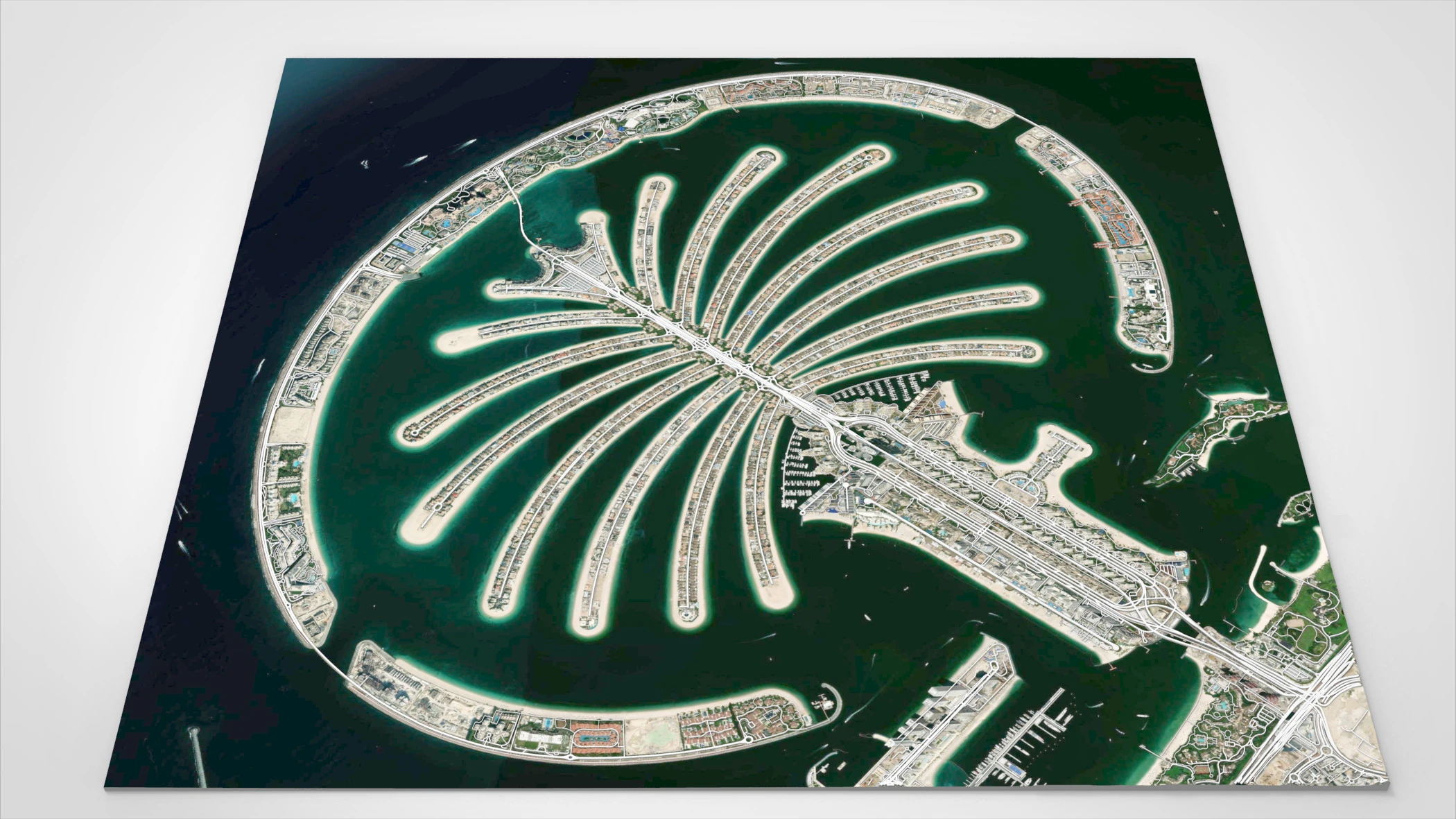 The Palm Jumeirah Island Dubai UAE Streets and roads 3D Model .c4d .max .obj .3ds .fbx .stl .blend