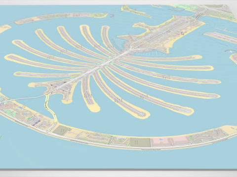 The Palm Jumeirah Island Dubai UAE Streets and roads Modelo 3D
