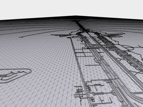 The Palm Jumeirah Island Dubai UAE Streets and roads Modelo 3D