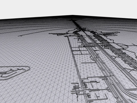 The Palm Jumeirah Island Dubai UAE Streets and roads 3D Model
