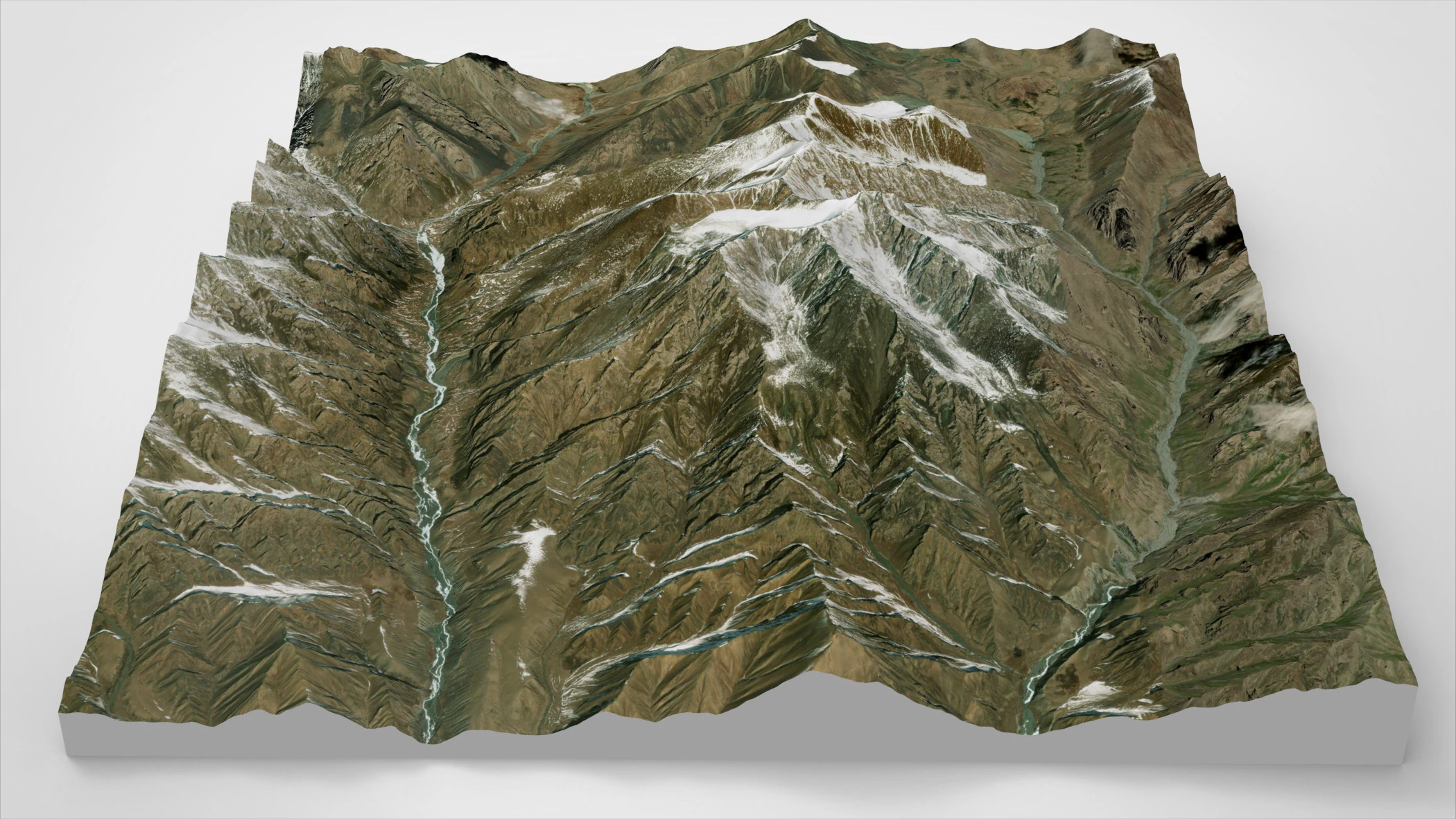 Mountain Landscape Zhongcha Peak China 4413 m 3D Model .c4d .max .obj .3ds .fbx .stl .blend 