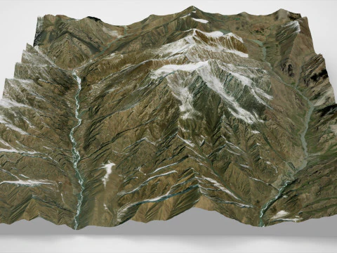 Paesaggio montano Zhongcha Peak Cina 4413 m Modello 3D