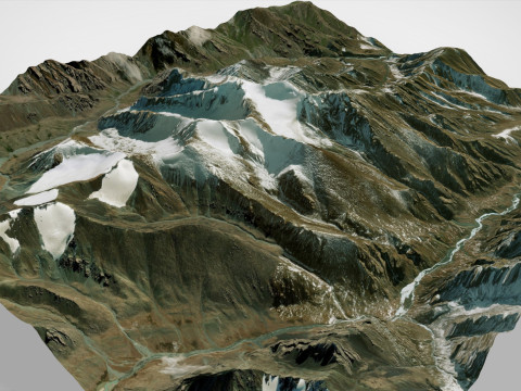 Mountain Landscape Zhongcha Peak China 4413 m Model 3D