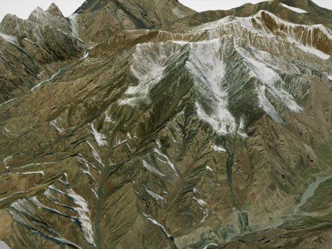 Mountain Landscape Zhongcha Peak China 4413 m 3D Model