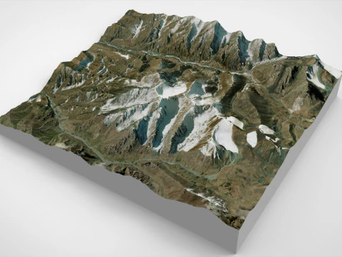 Mountain Landscape Zhongcha Peak China 4413 m 3D Model