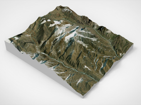 Mountain Landscape Zhongcha Peak China 4413 m Model 3D