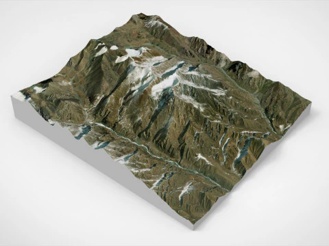 Mountain Landscape Zhongcha Peak China 4413 m 3D Model