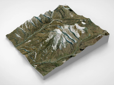 Mountain Landscape Zhongcha Peak China 4413 m 3D Model