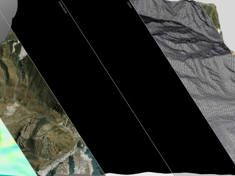 Mountain Landscape Zhongcha Peak China 4413 m 3D Model