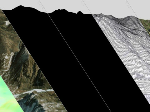 Mountain Landscape Zhongcha Peak China 4413 m 3D Model
