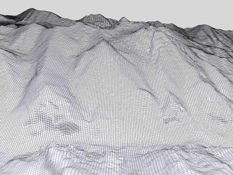Mountain Landscape Zhongcha Peak China 4413 m 3D Model