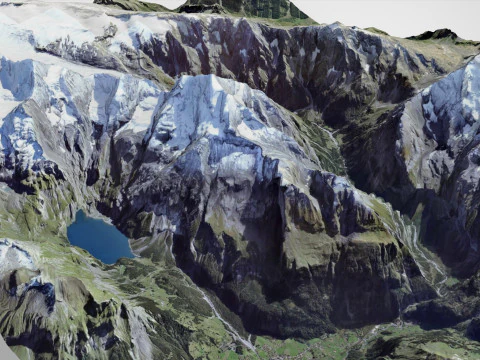 The Balmhorn mountain Bernese Alps Switzerland 3D Model