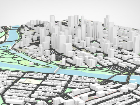 Cityscape Calgary Canada Model 3D