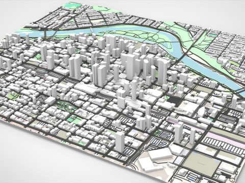Cityscape Calgary Canada Model 3D